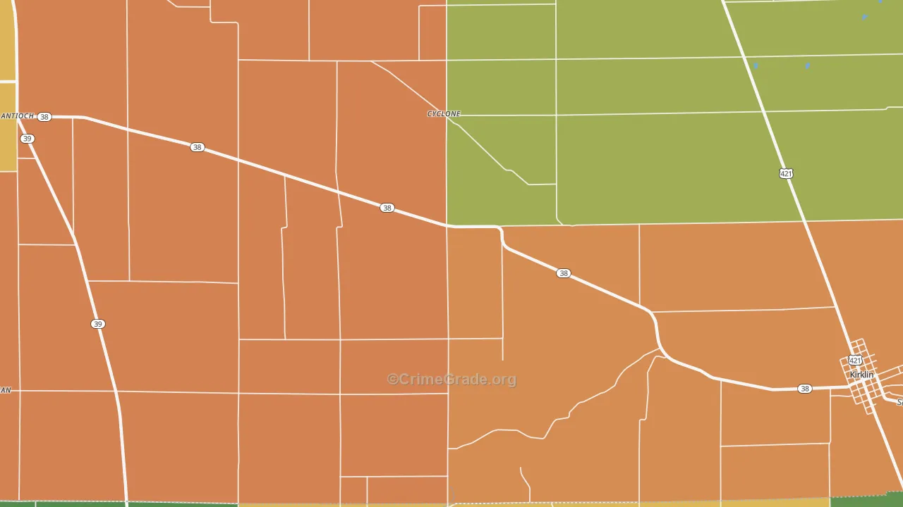 Cyclone, IN Map of Murder Rates