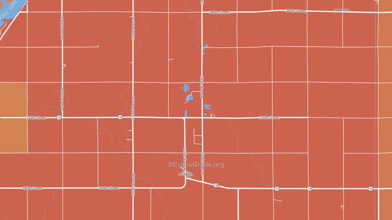 Cylinder, IA Map of Murder Rates