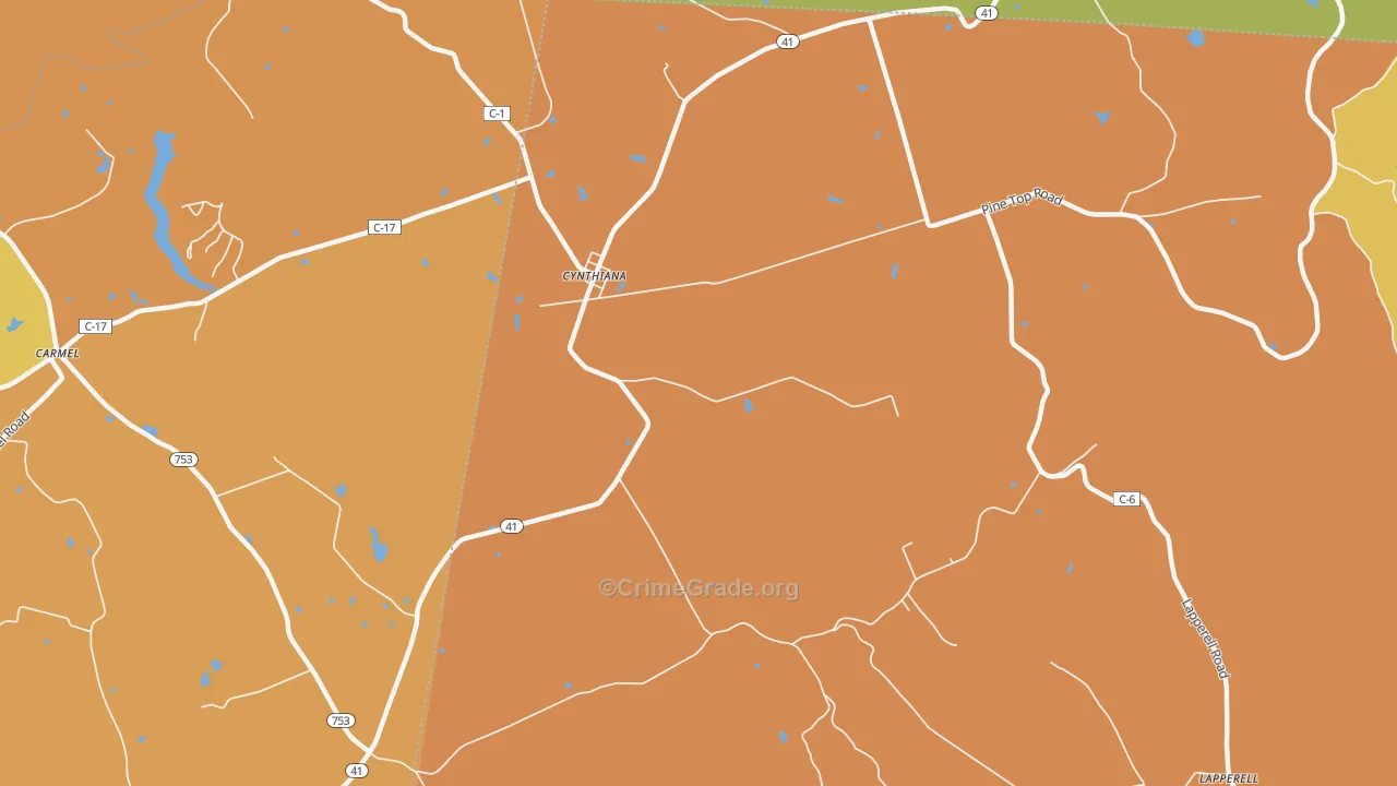 Cynthiana, OH Map of Murder Rates