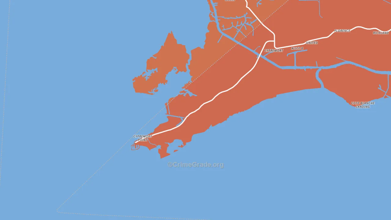 Cypremort, LA Map of Murder Rates