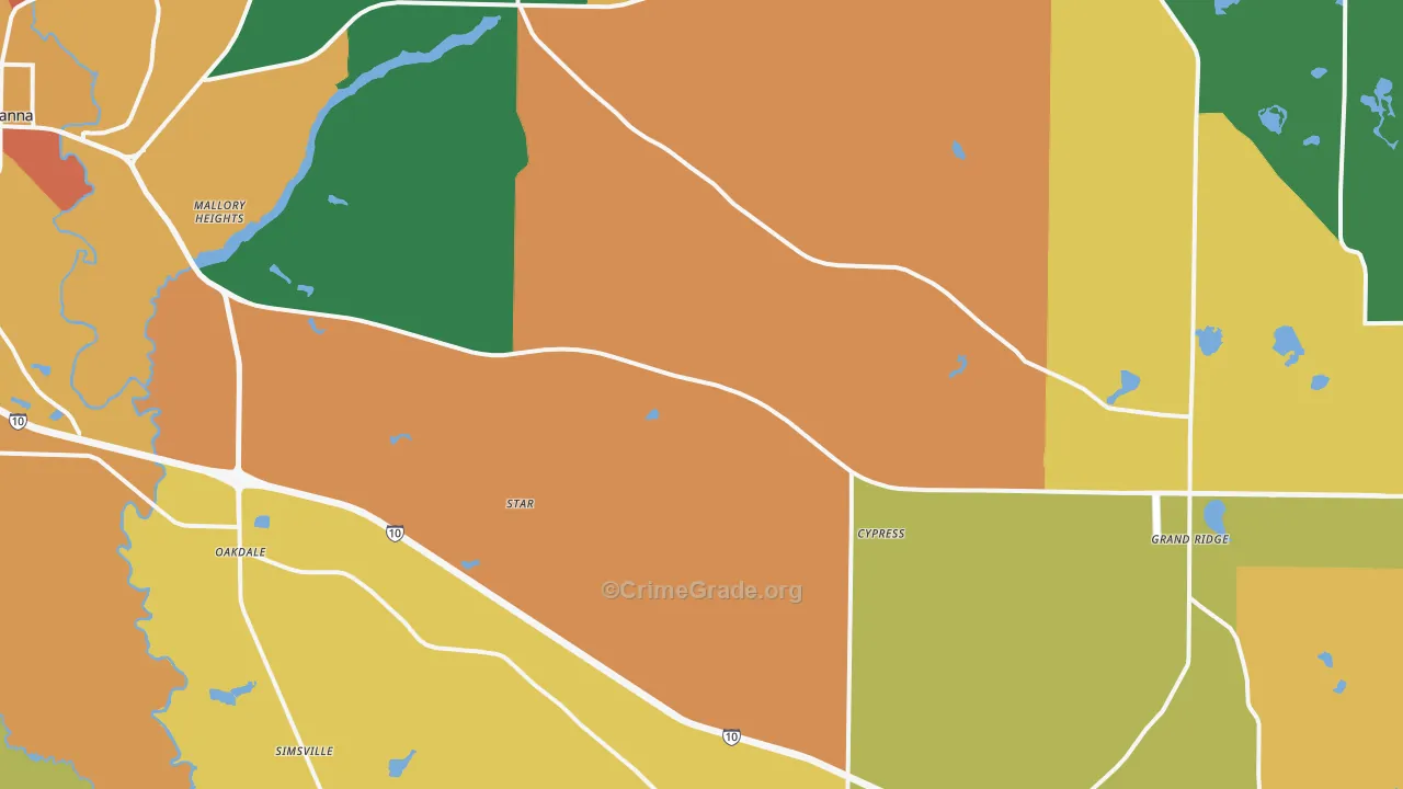 Cypress, FL Map of Murder Rates