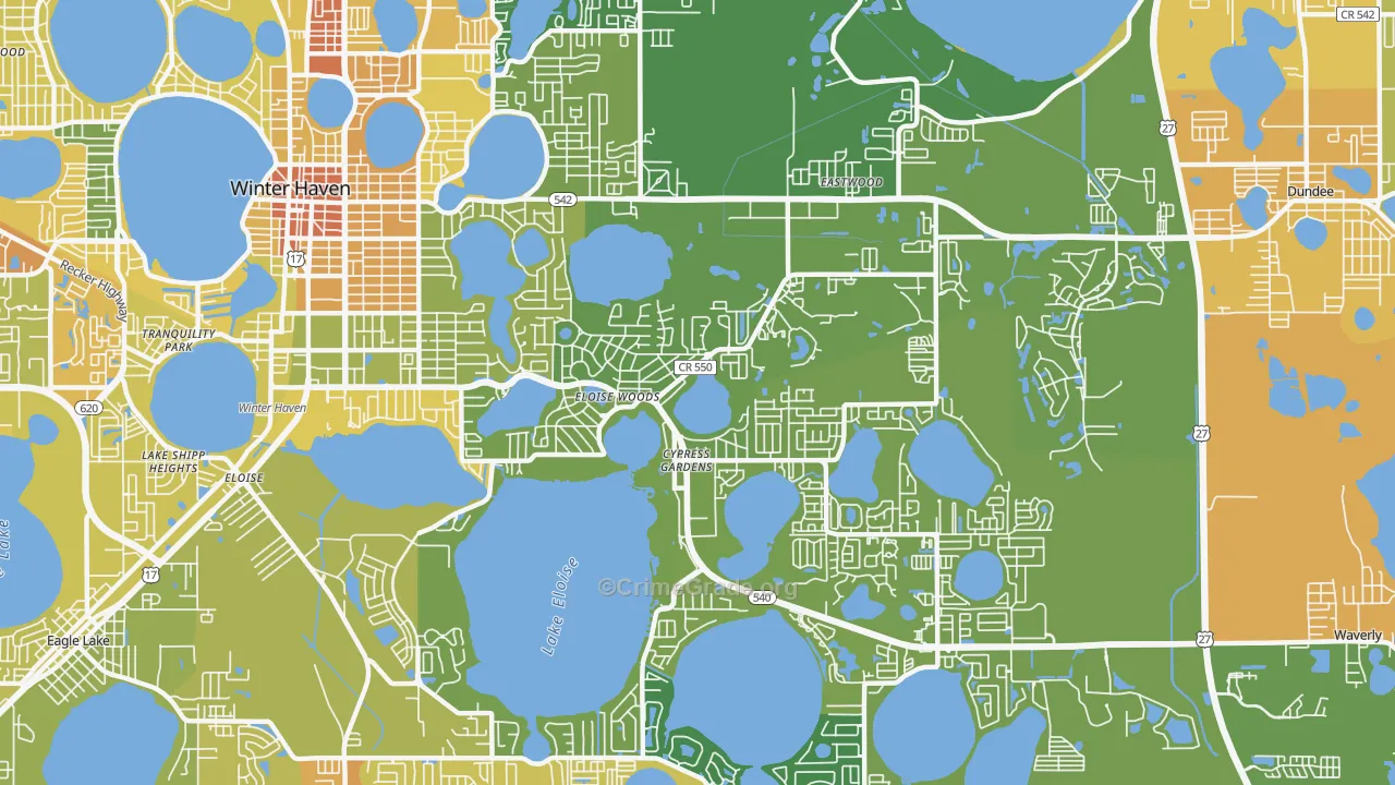 Cypress Gardens, FL Map of Murder Rates