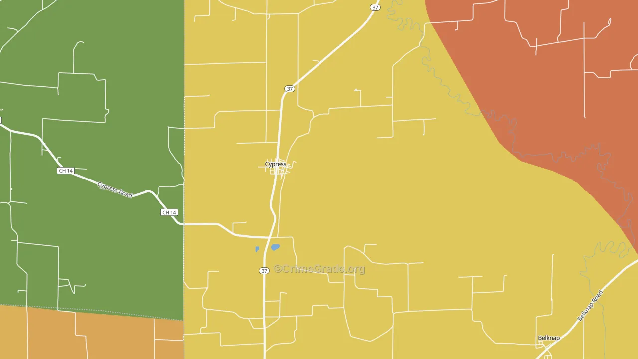 Cypress, IL Map of Murder Rates