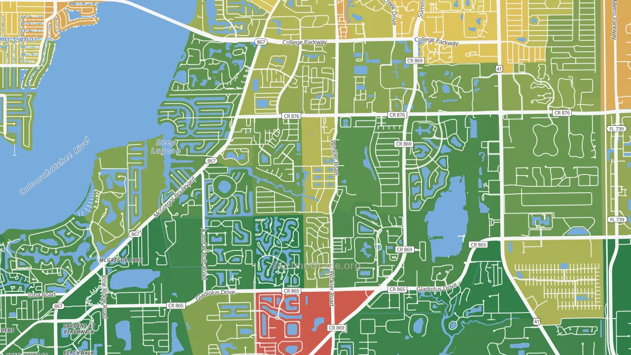 Cypress Lake, FL Map of Murder Rates