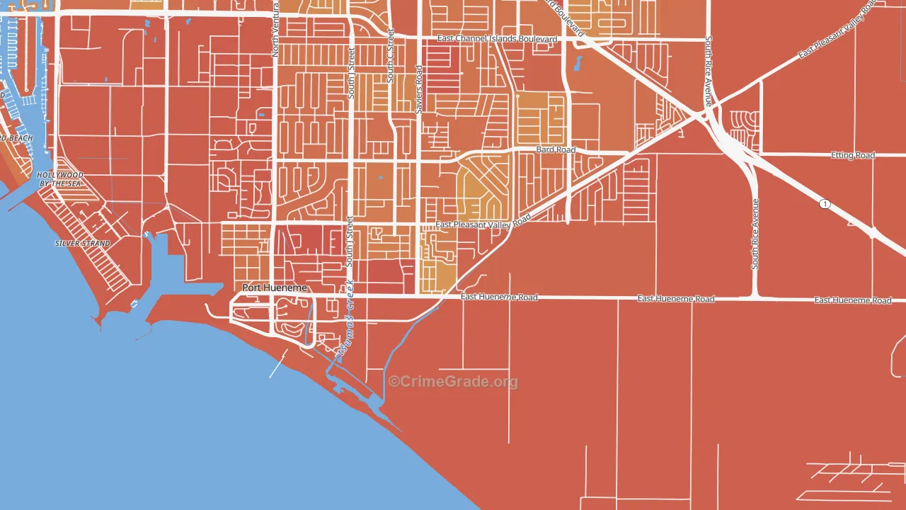 Cypress, Oxnard, CA Map of Murder Rates