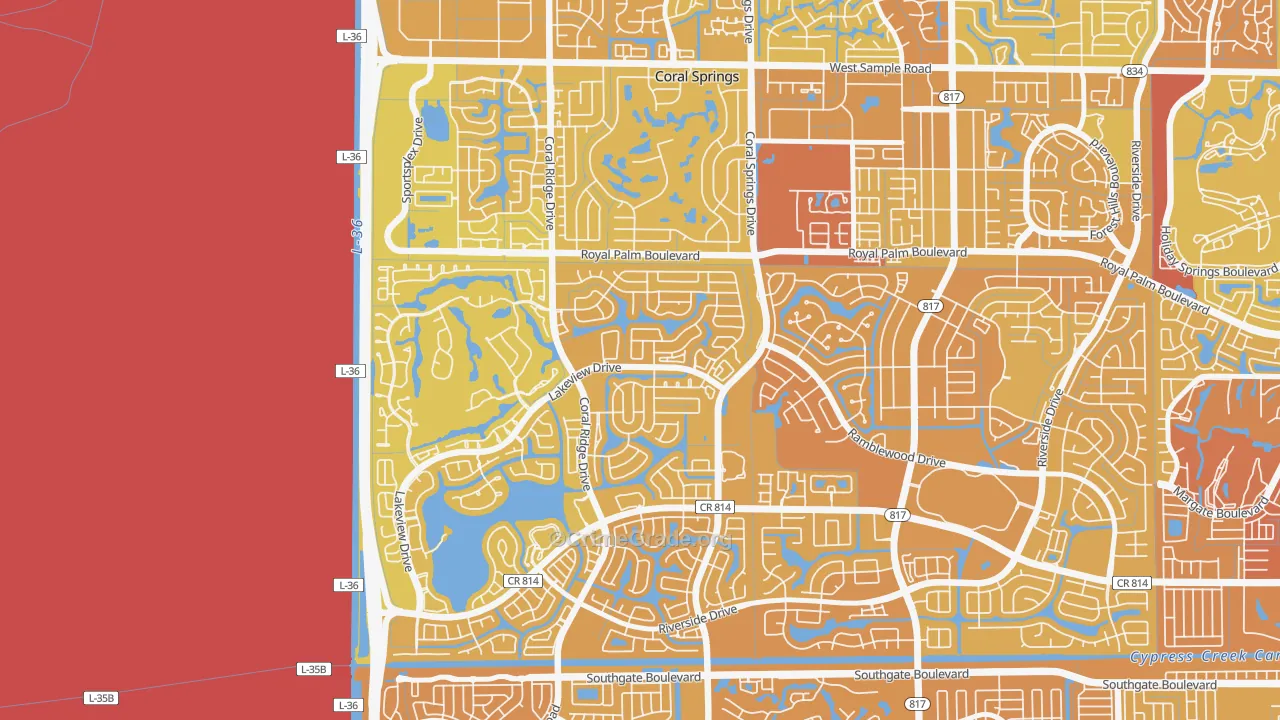 Cypress Run, Coral Springs, FL Map of Murder Rates