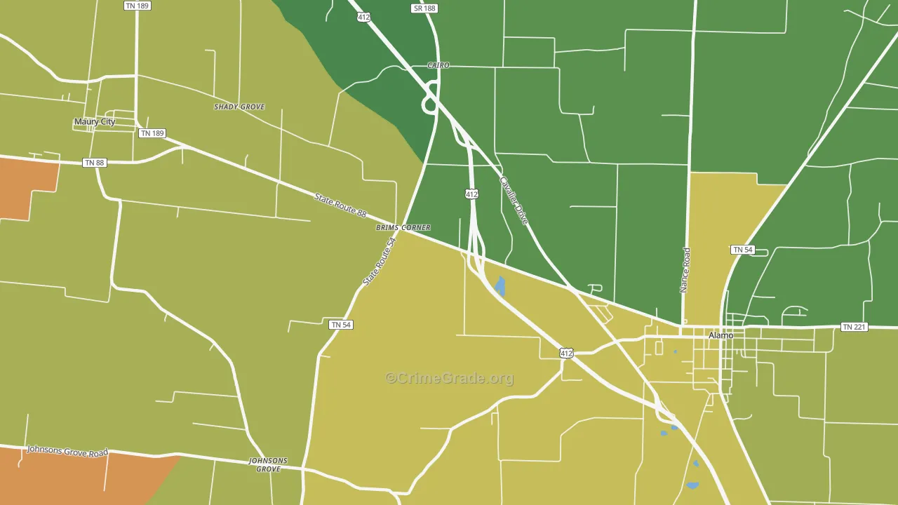Cypress, TN Map of Murder Rates