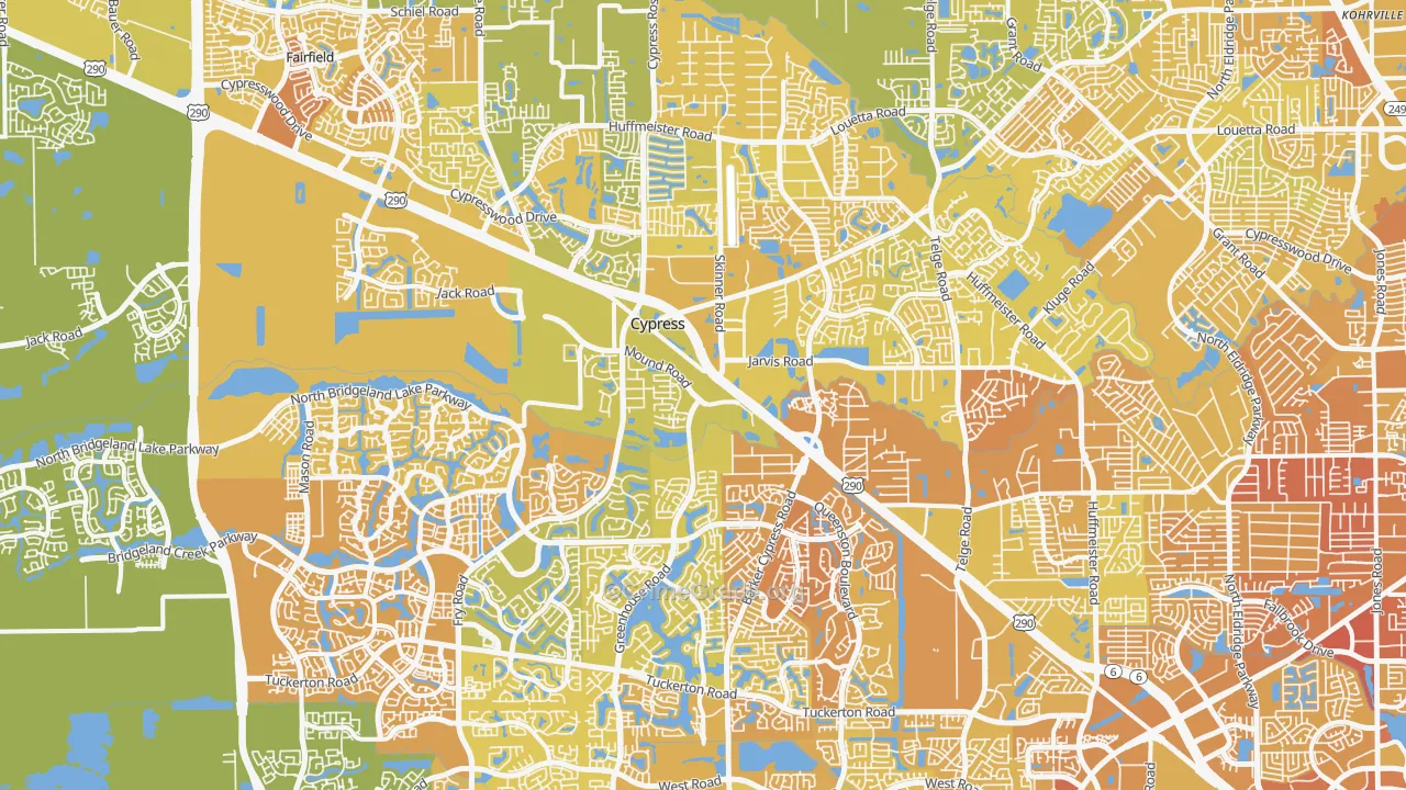 Cypress, TX Map of Murder Rates