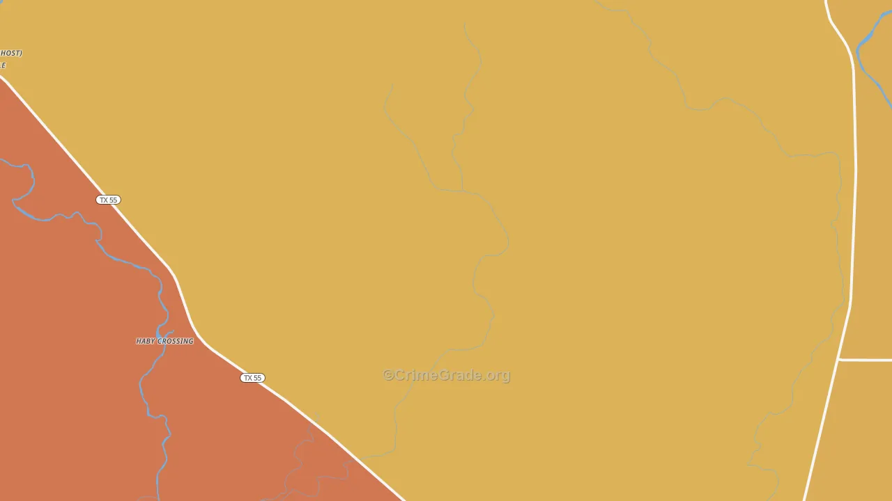 Dabney, TX Map of Murder Rates