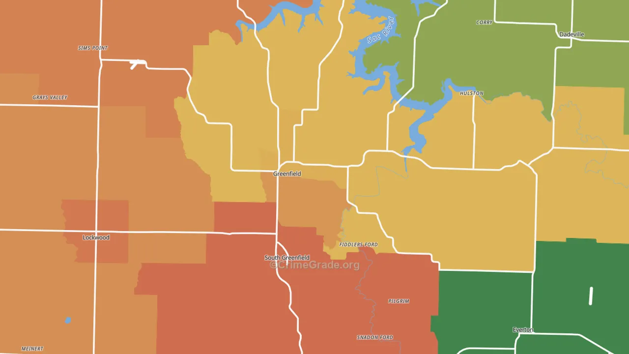 Dade County, MO Map of Murder Rates