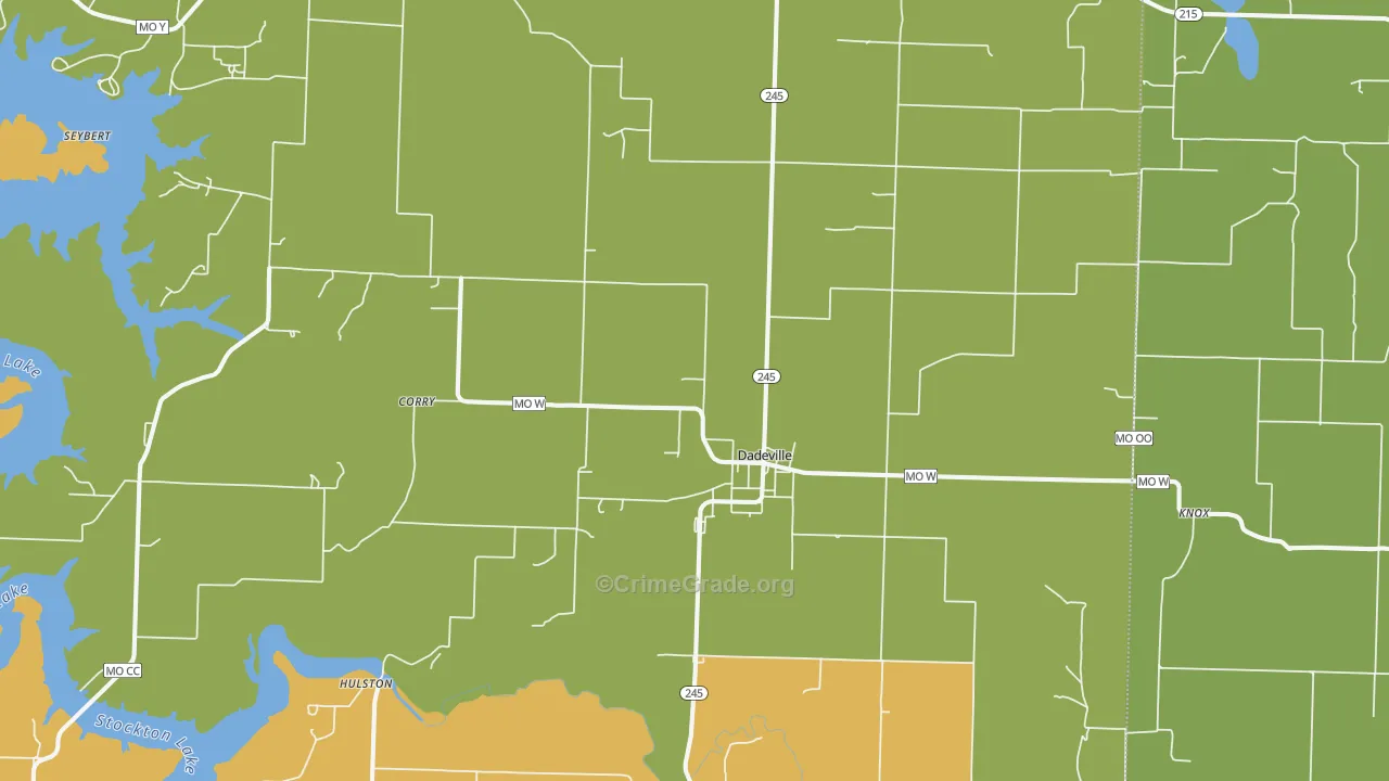Dadeville, MO Map of Murder Rates