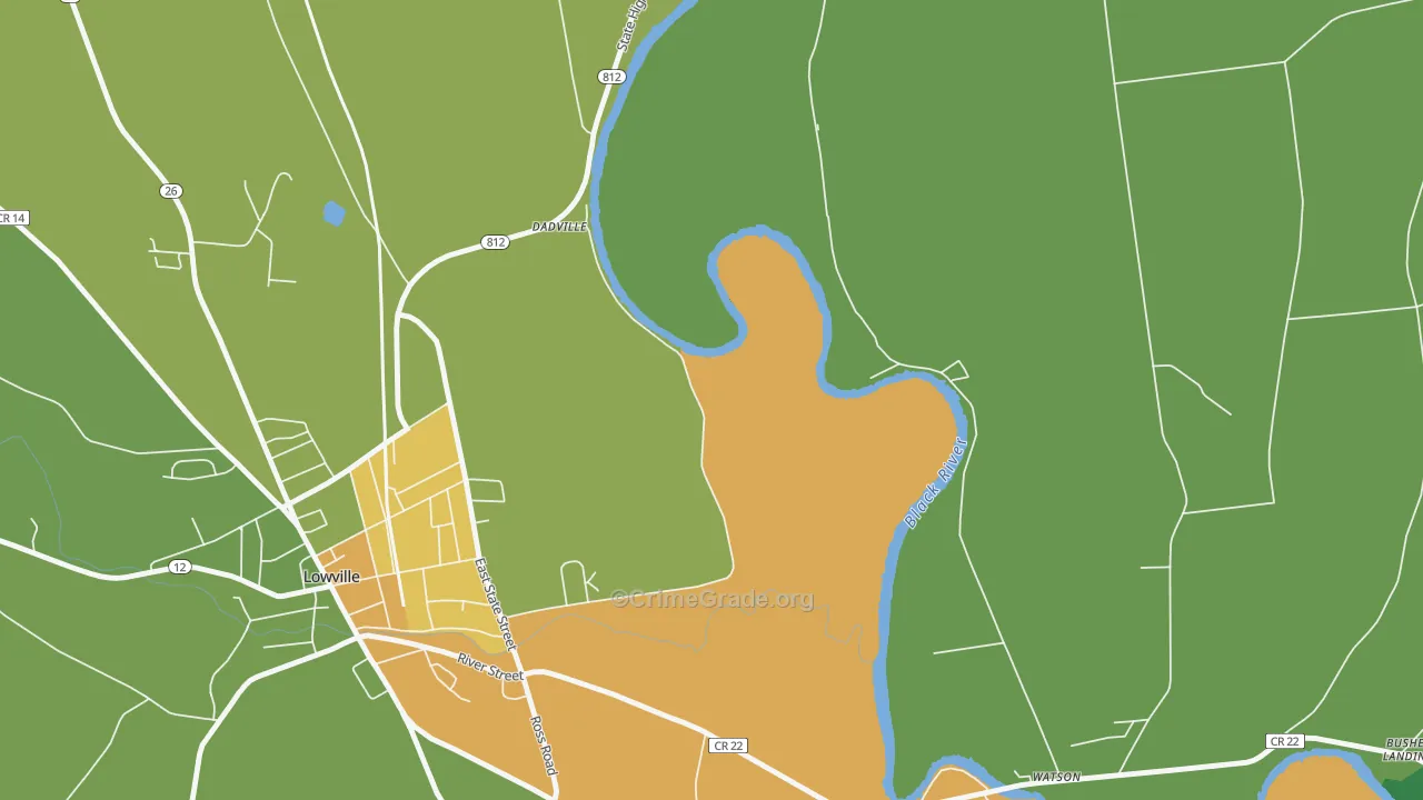 Dadville, NY Map of Murder Rates
