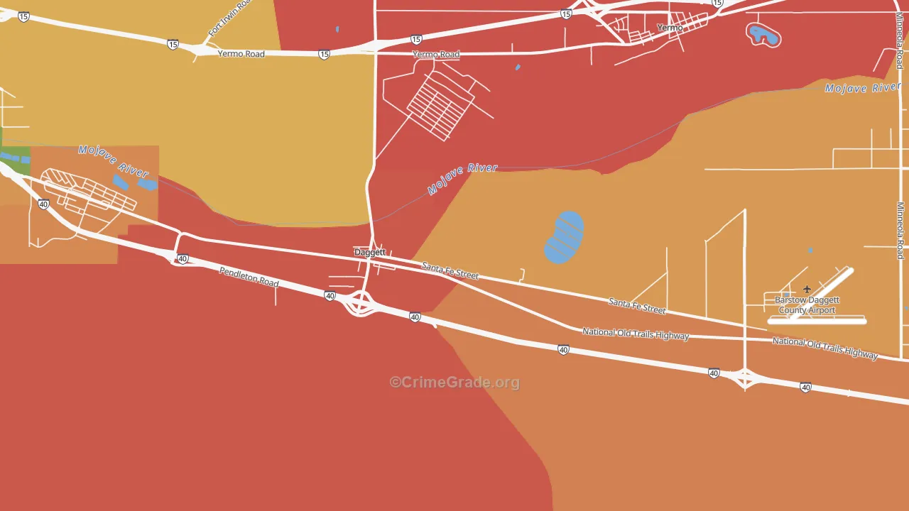 Daggett, CA Map of Murder Rates