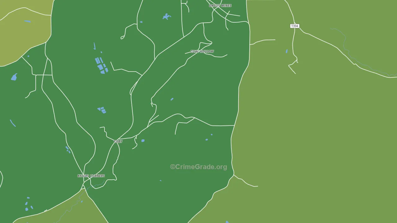 Dagus Mines, PA Map of Murder Rates