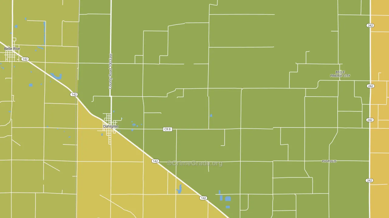 Dahlgren, IL Map of Murder Rates