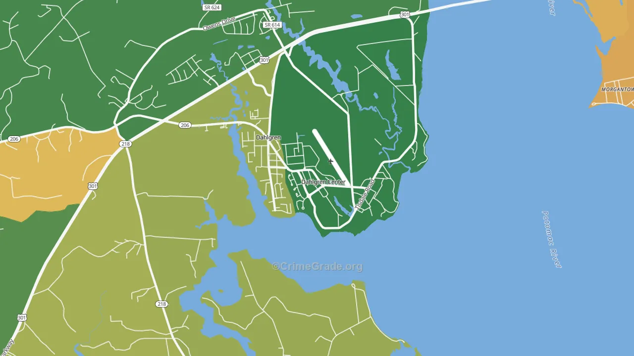 Dahlgren, VA Map of Murder Rates