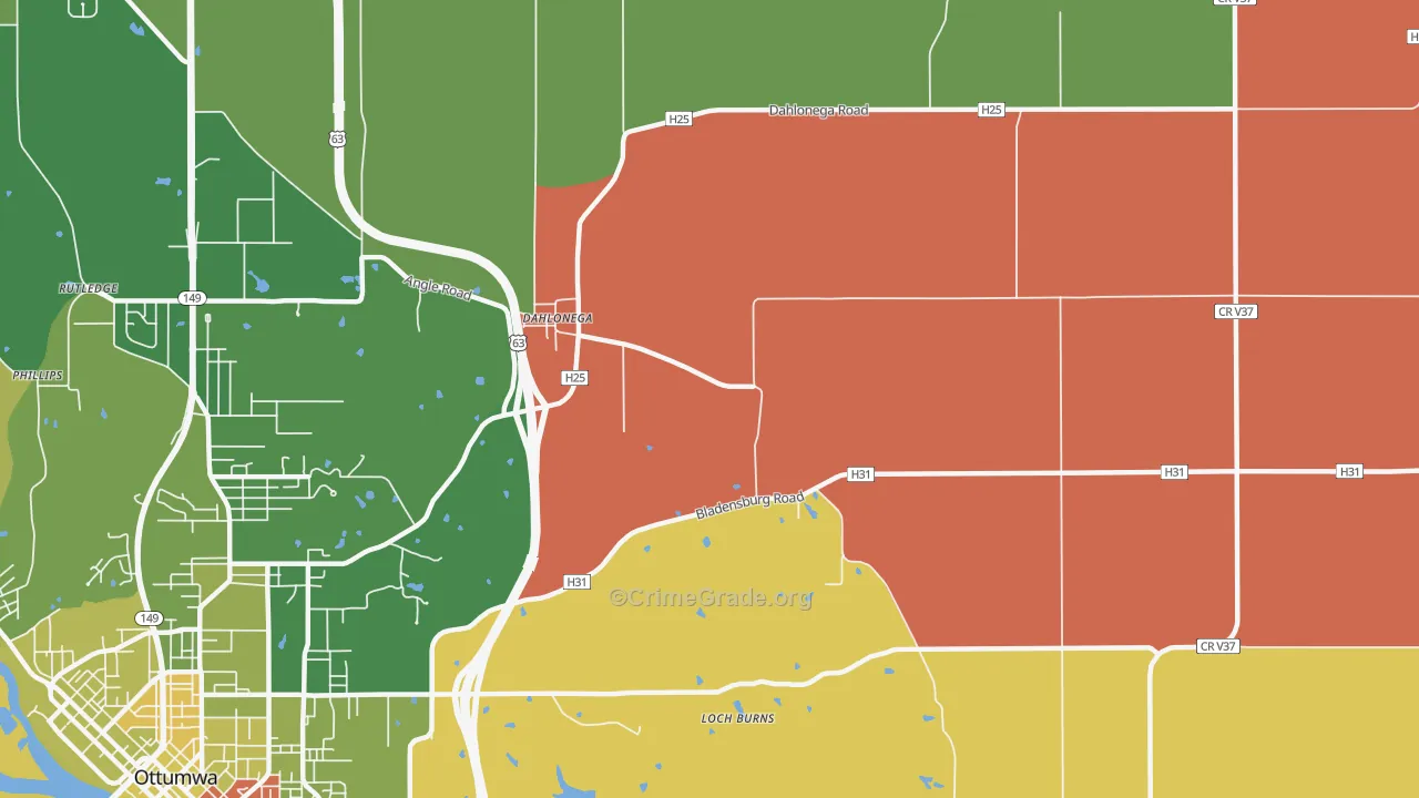 Dahlonega, IA Map of Murder Rates