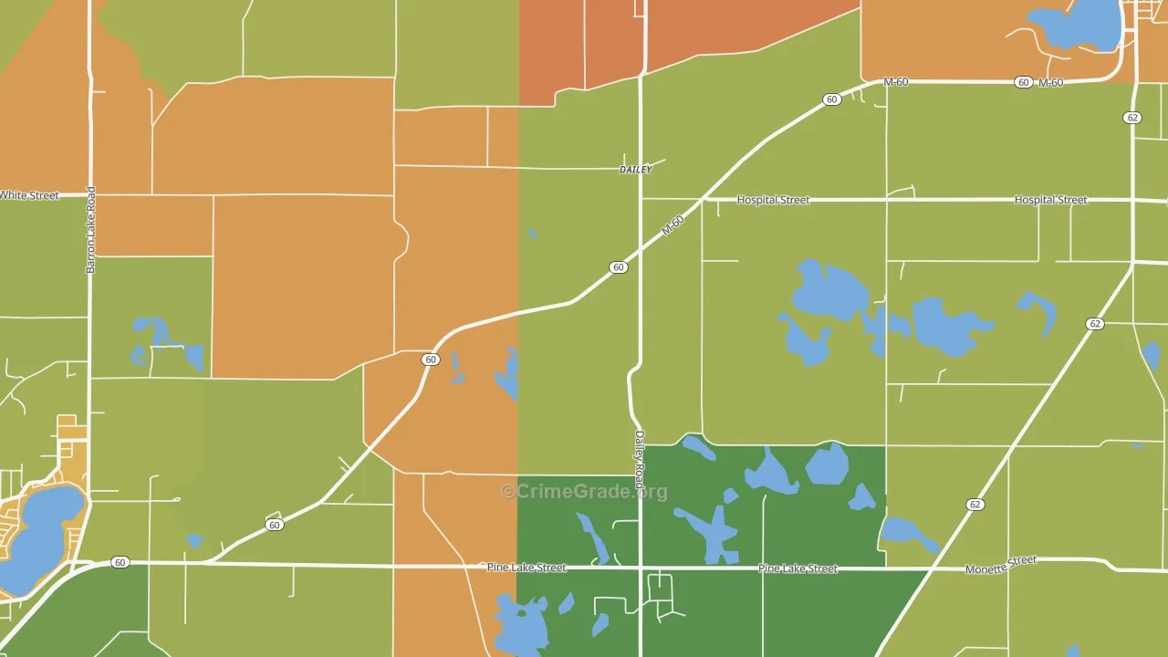Dailey, MI Map of Murder Rates