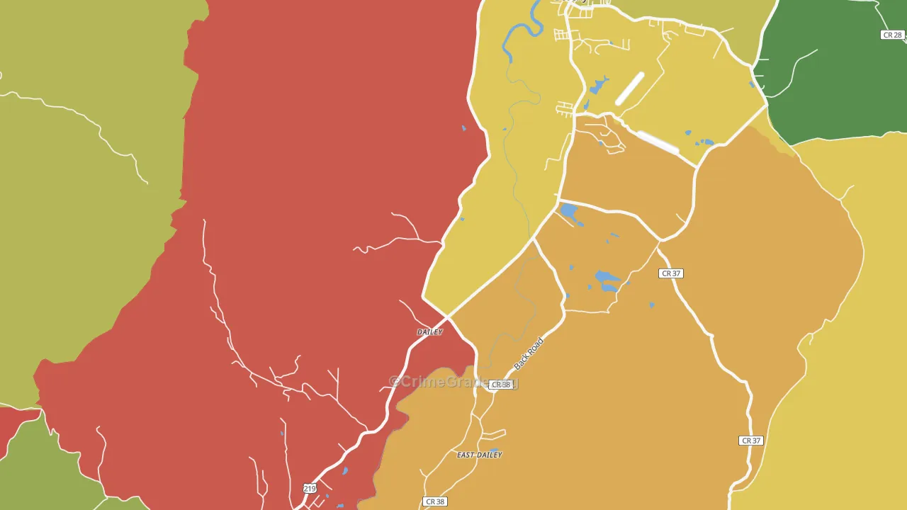 Dailey, WV Map of Murder Rates