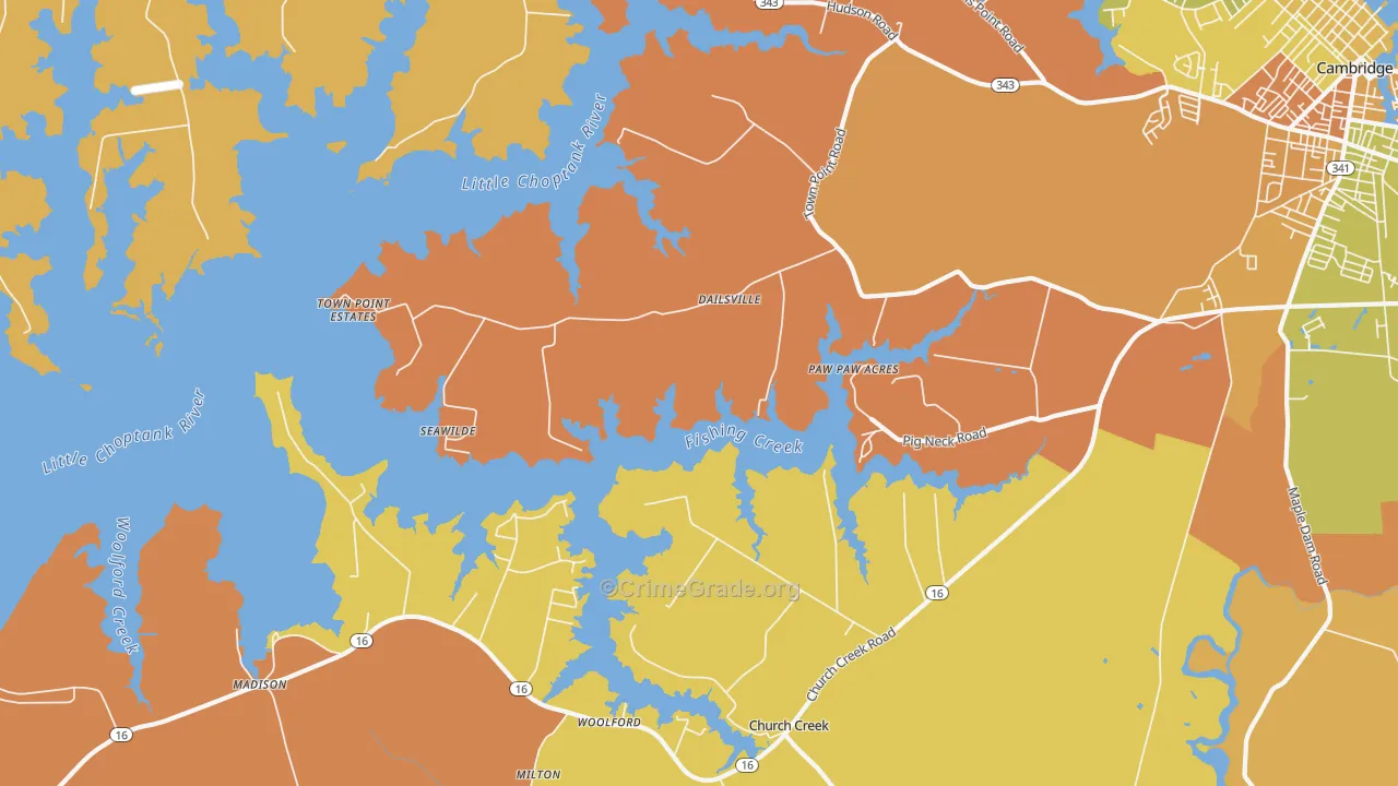 Dailsville, MD Map of Murder Rates