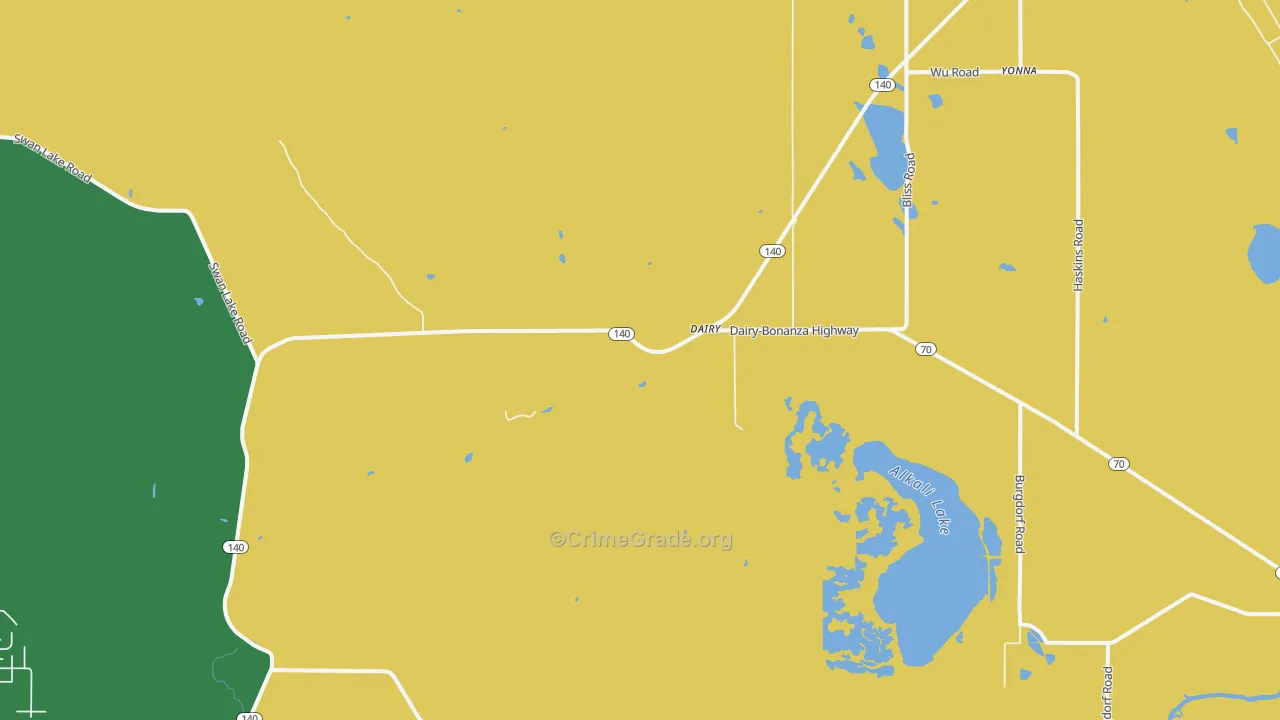 Dairy, OR Map of Murder Rates