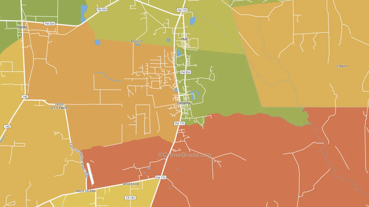 Daisetta, TX Map of Murder Rates