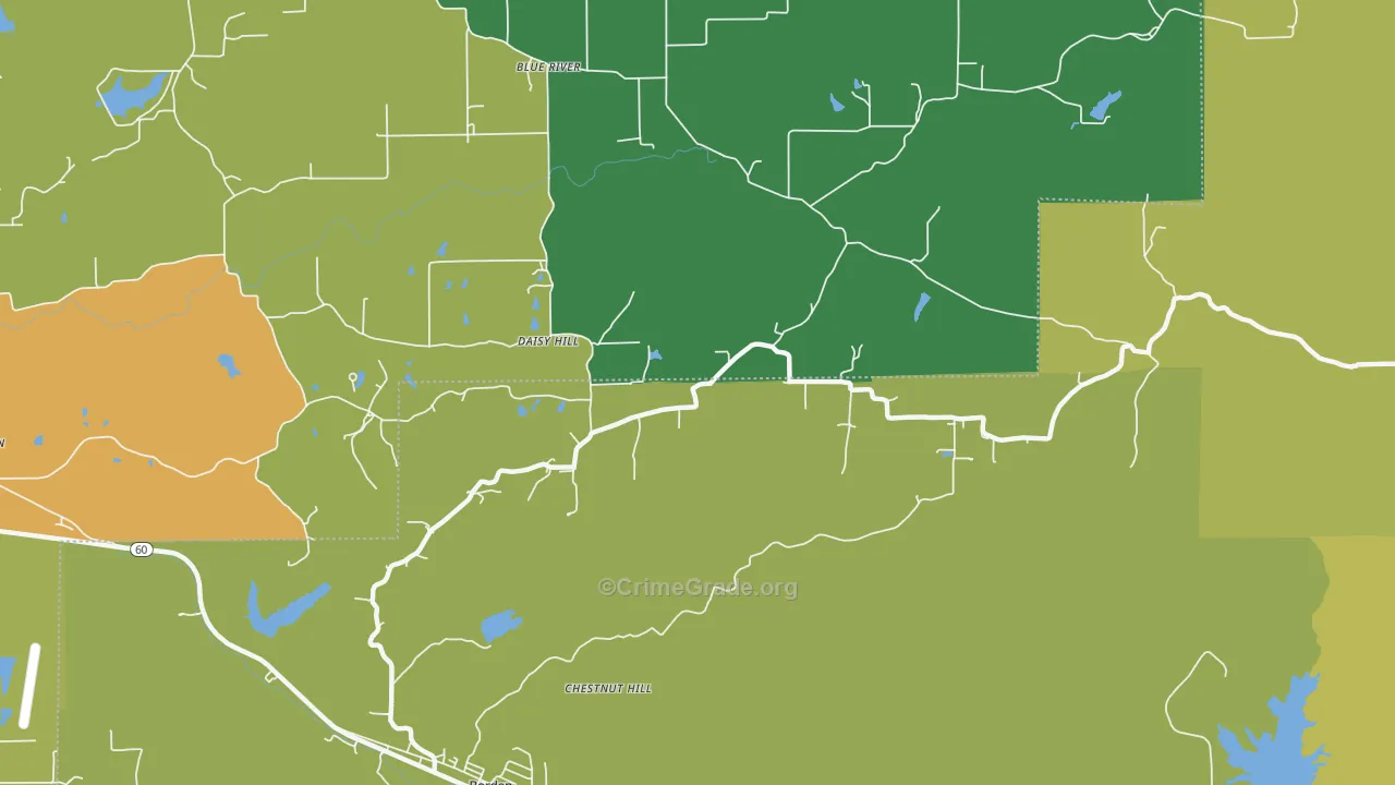 Daisy Hill, IN Map of Murder Rates