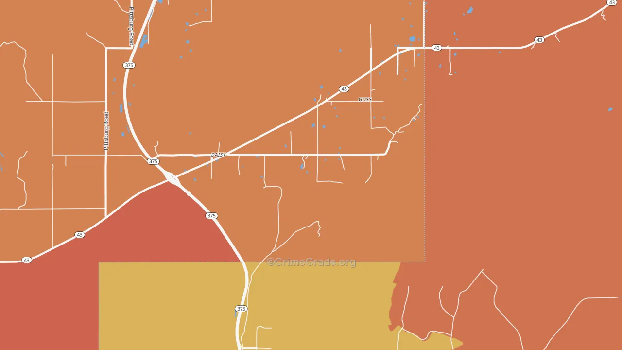 Daisy, OK Map of Murder Rates