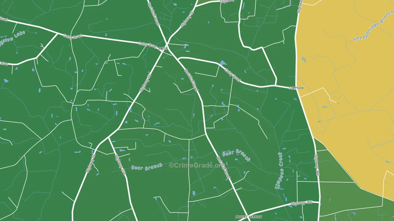 Daisy, SC Map of Murder Rates