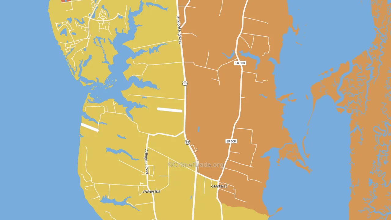 Dalbys, VA Map of Murder Rates