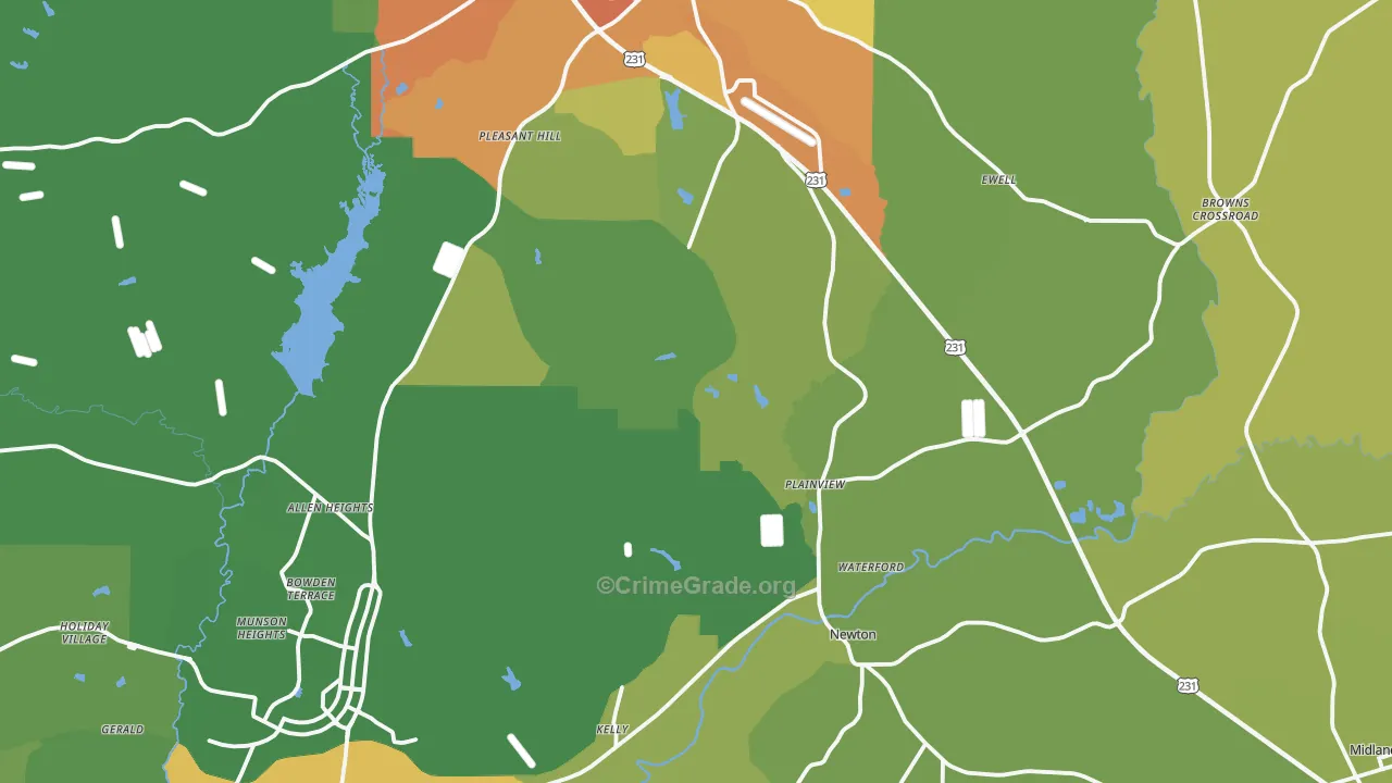 Dale County, AL Map of Murder Rates
