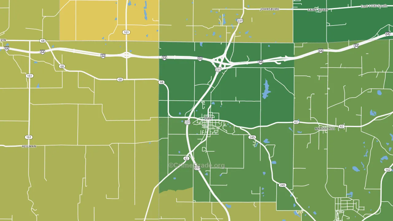 Dale, IN Map of Murder Rates
