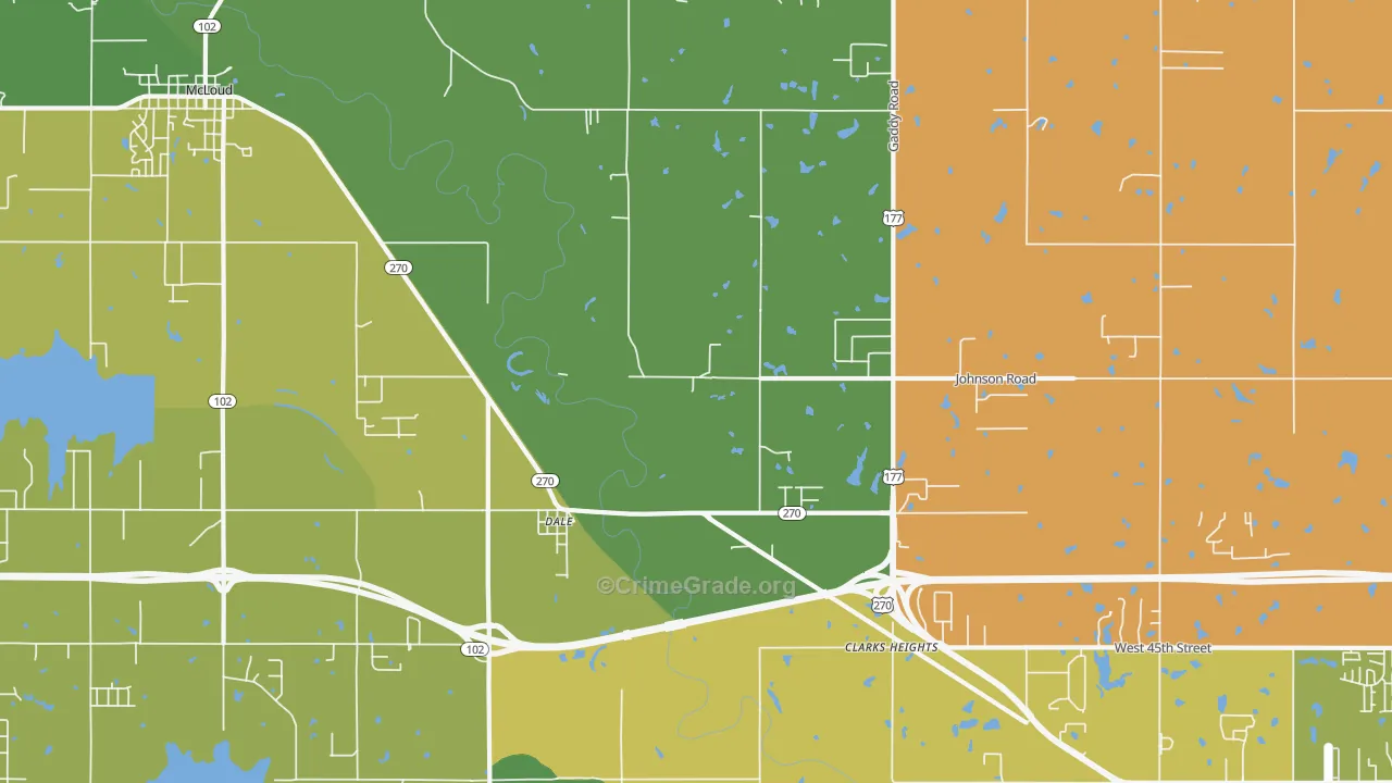 Dale, OK Map of Murder Rates