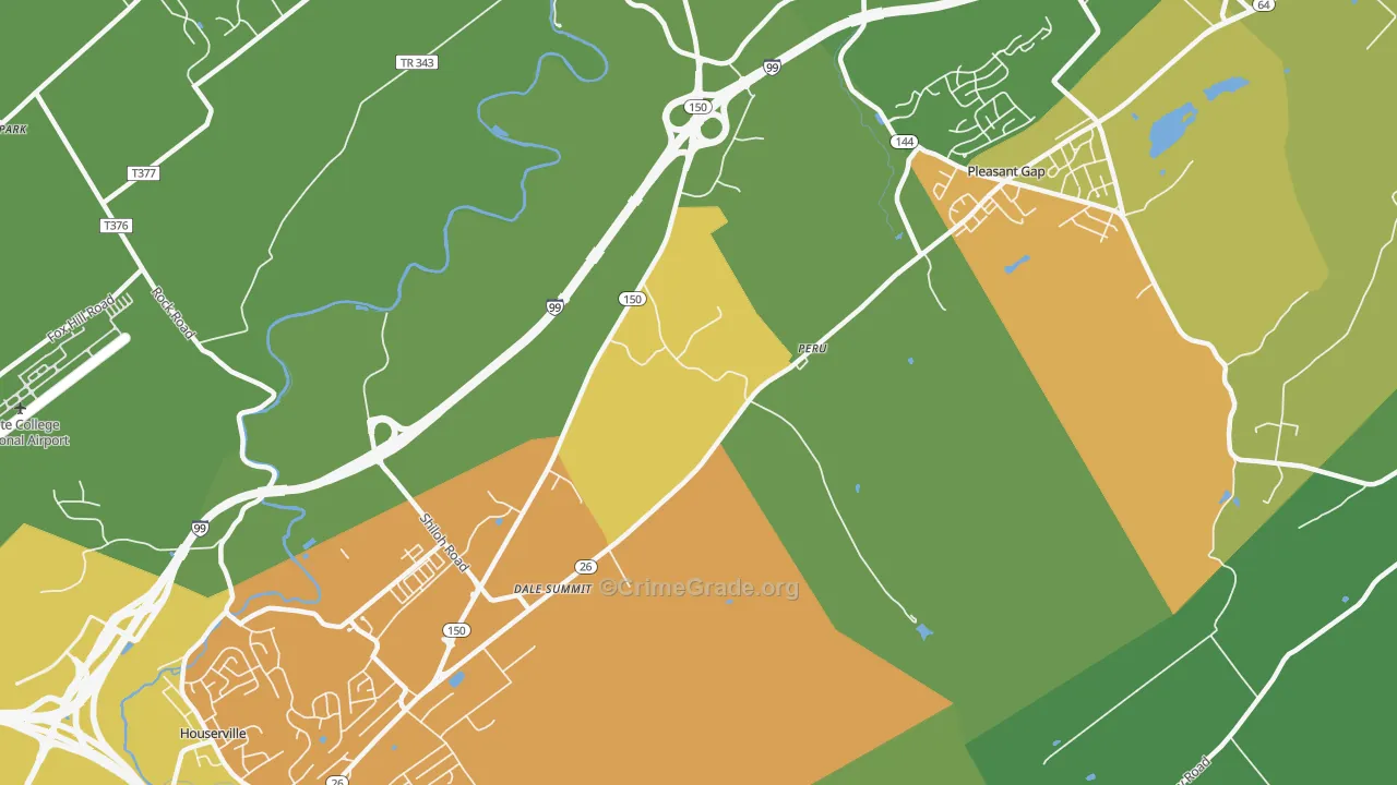Dale Summit, PA Map of Murder Rates