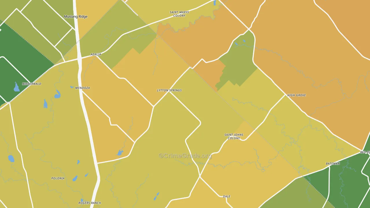 Dale, TX Map of Murder Rates