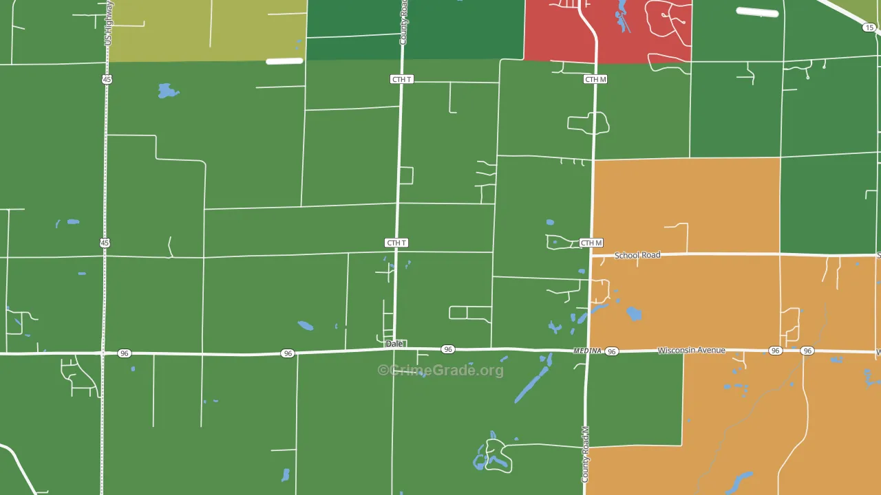 Dale, WI Map of Murder Rates