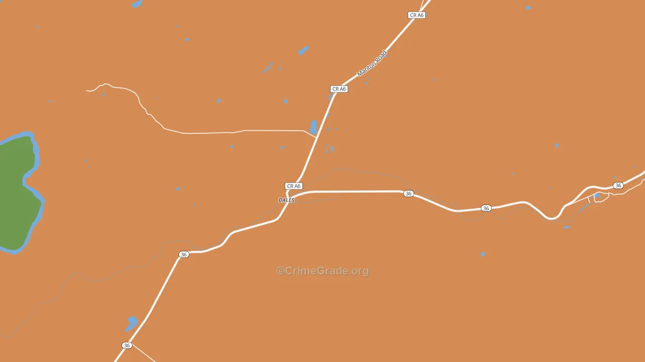 Dales, CA Map of Murder Rates
