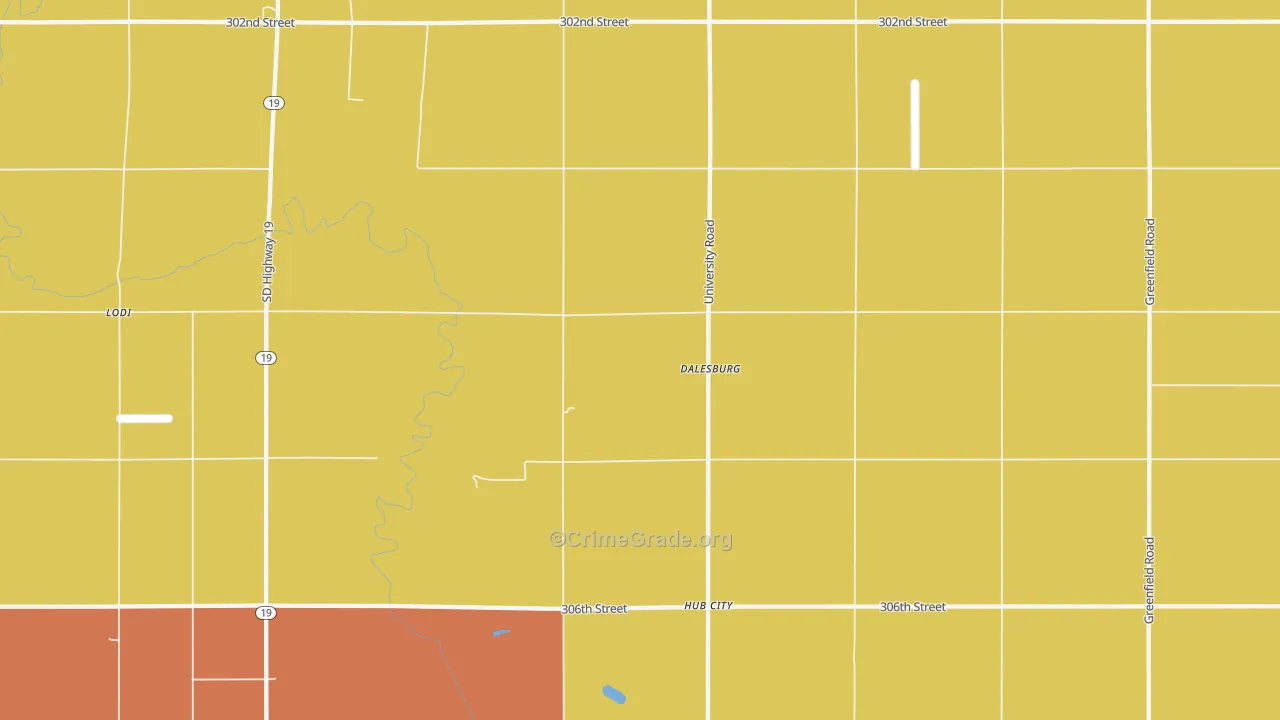 Dalesburg, SD Map of Murder Rates