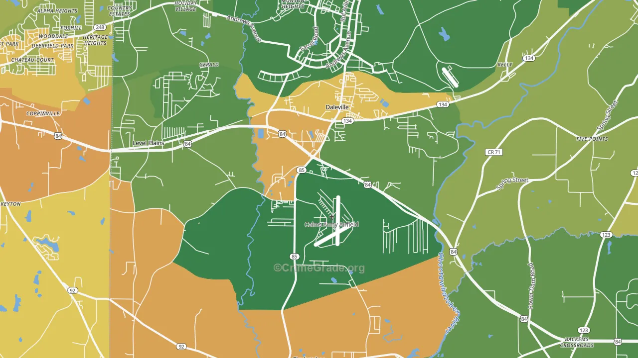 Daleville, AL Map of Murder Rates