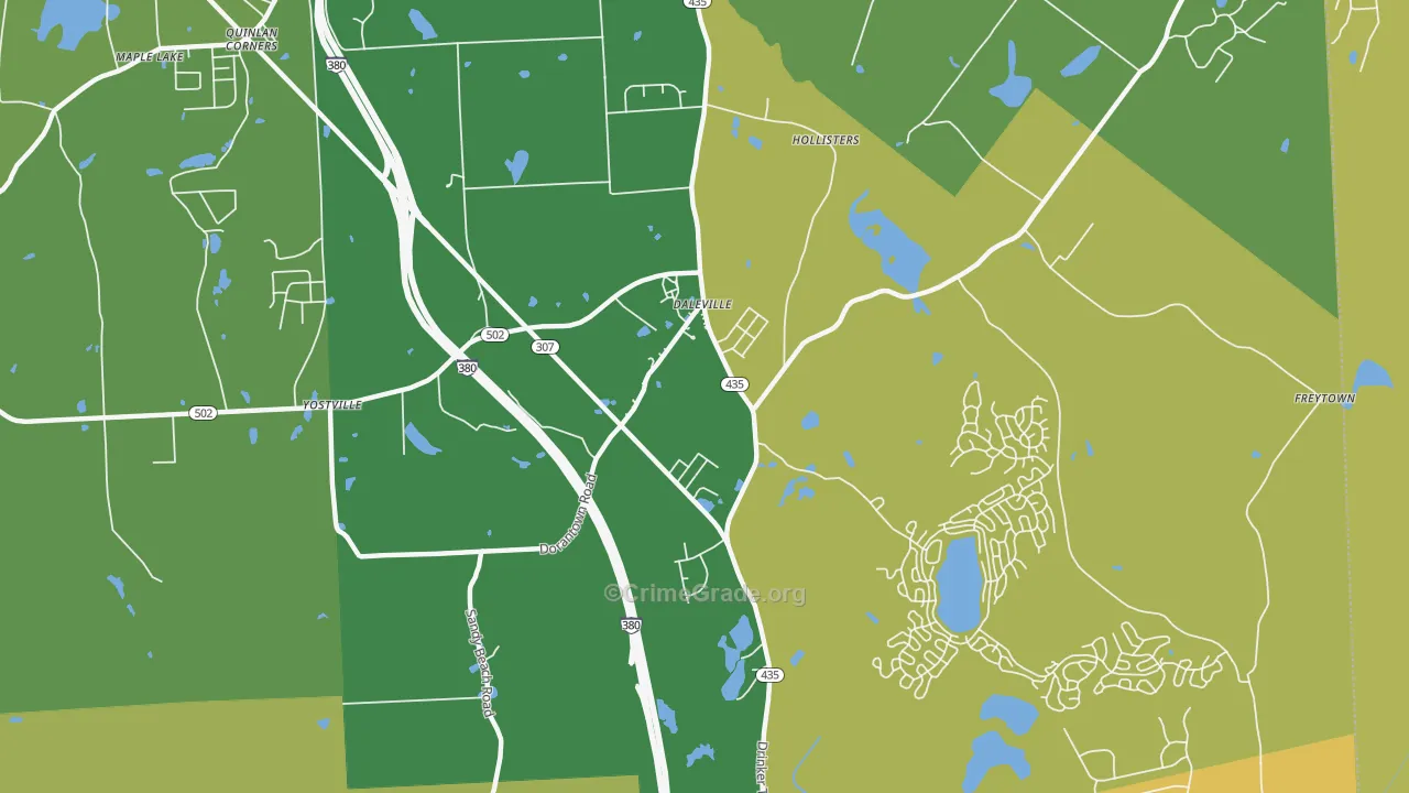 Daleville, PA Map of Murder Rates