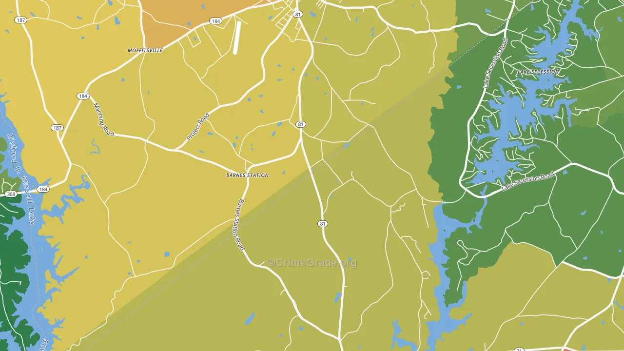 Dalewood, SC Map of Murder Rates