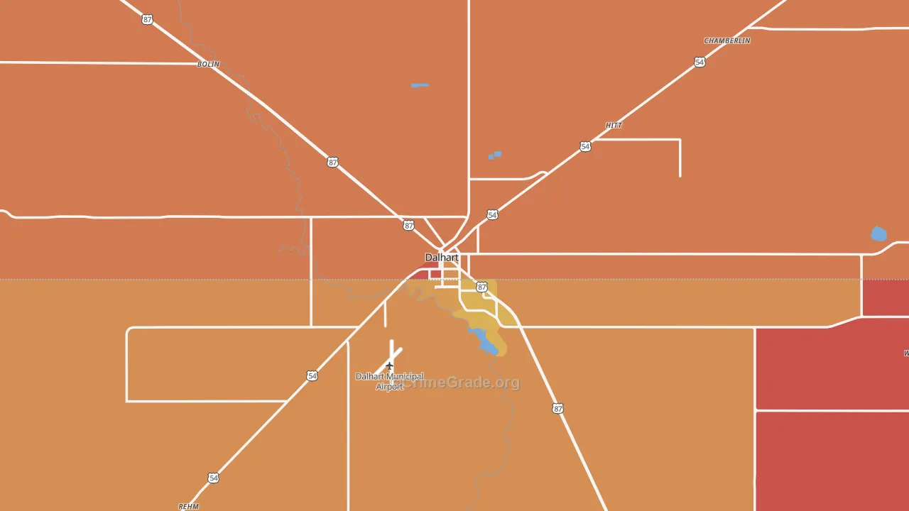 Dalhart, TX Map of Murder Rates