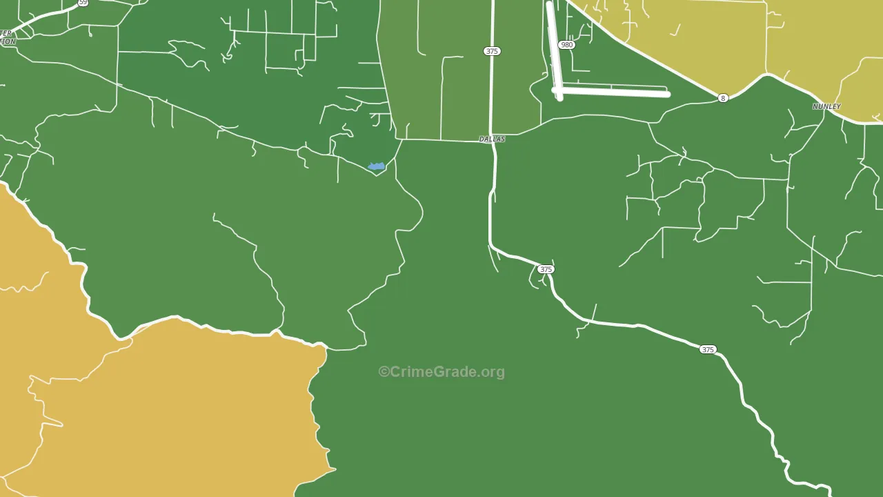 Dallas, AR Map of Murder Rates