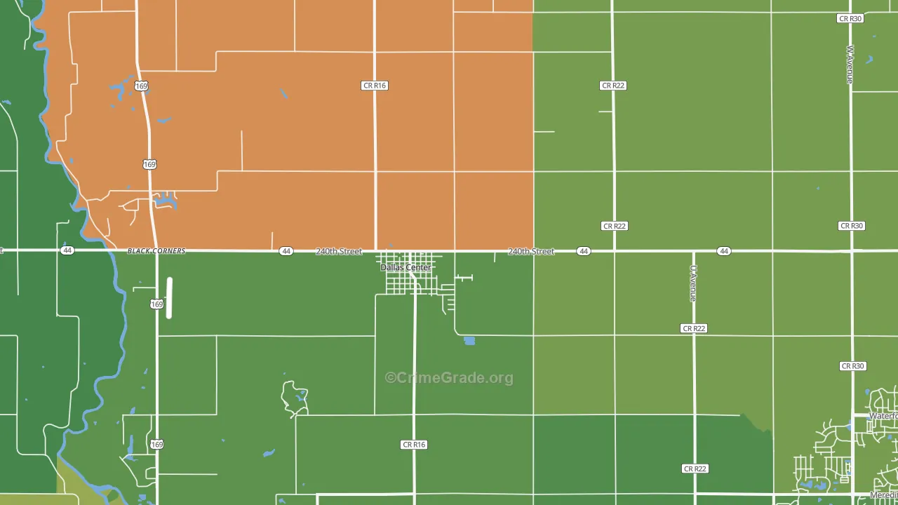 Dallas Center, IA Map of Murder Rates