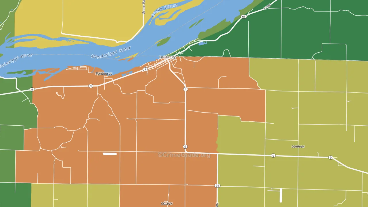 Dallas City, IL Map of Murder Rates