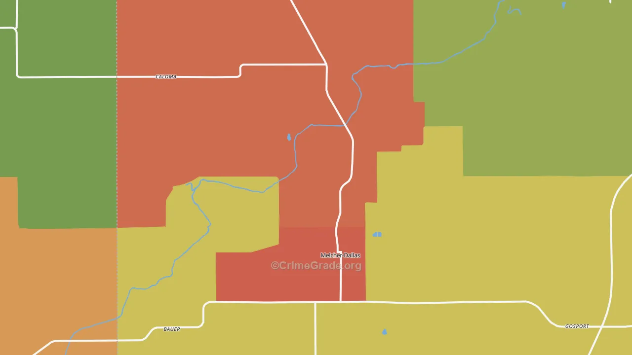 Dallas, IA Map of Murder Rates