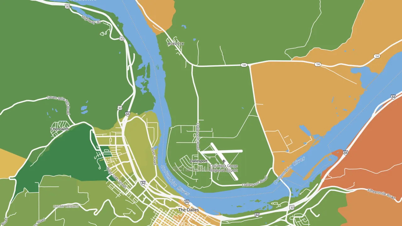 Dallesport, WA Map of Murder Rates