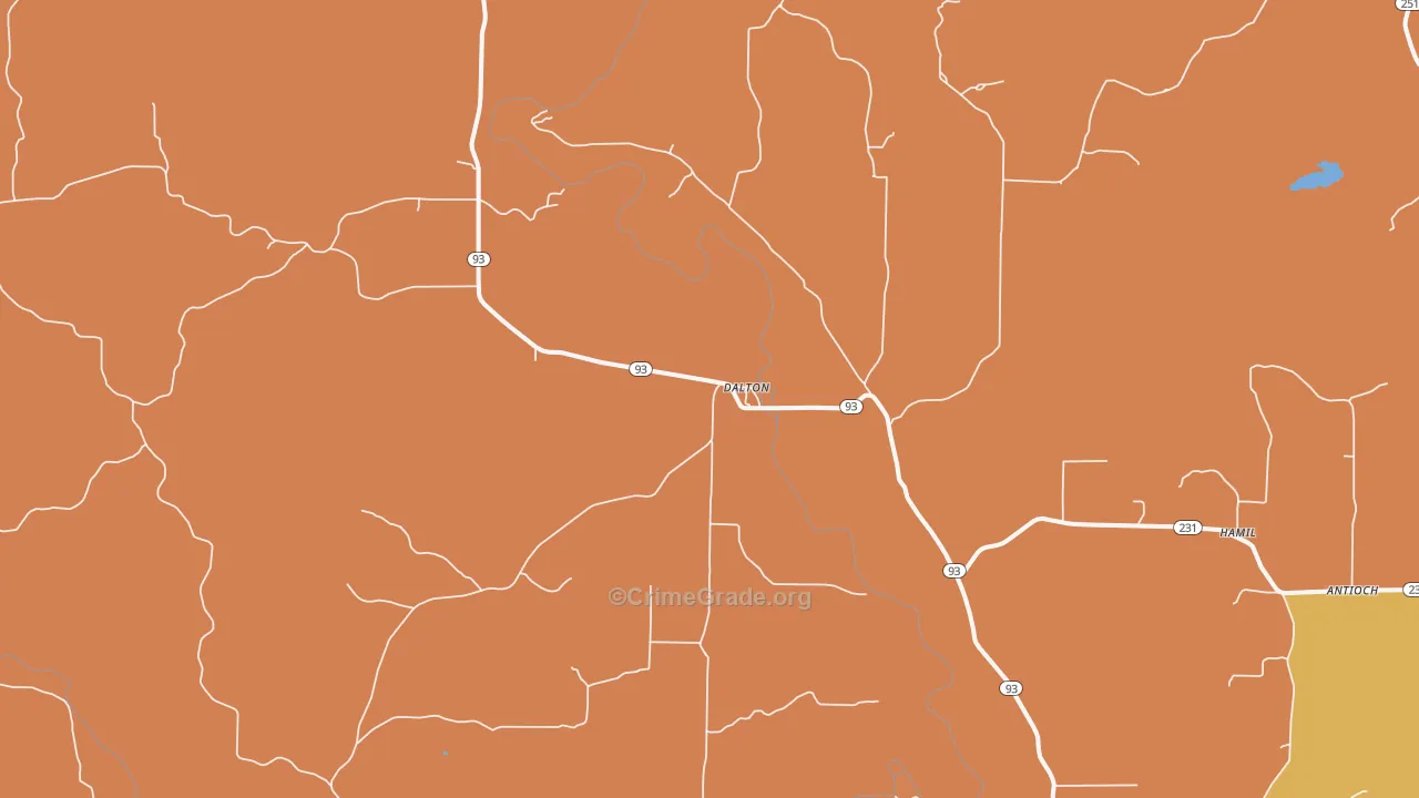 Dalton, AR Map of Murder Rates
