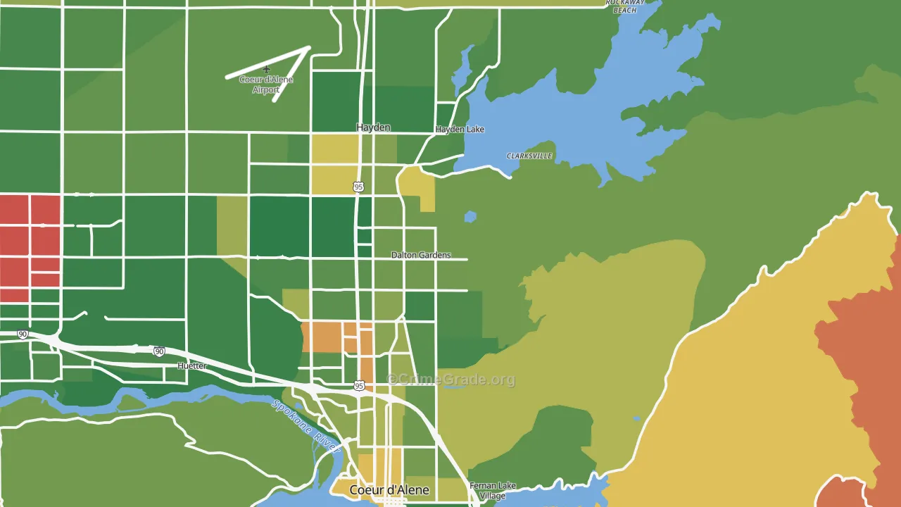 Dalton Gardens, ID Map of Murder Rates
