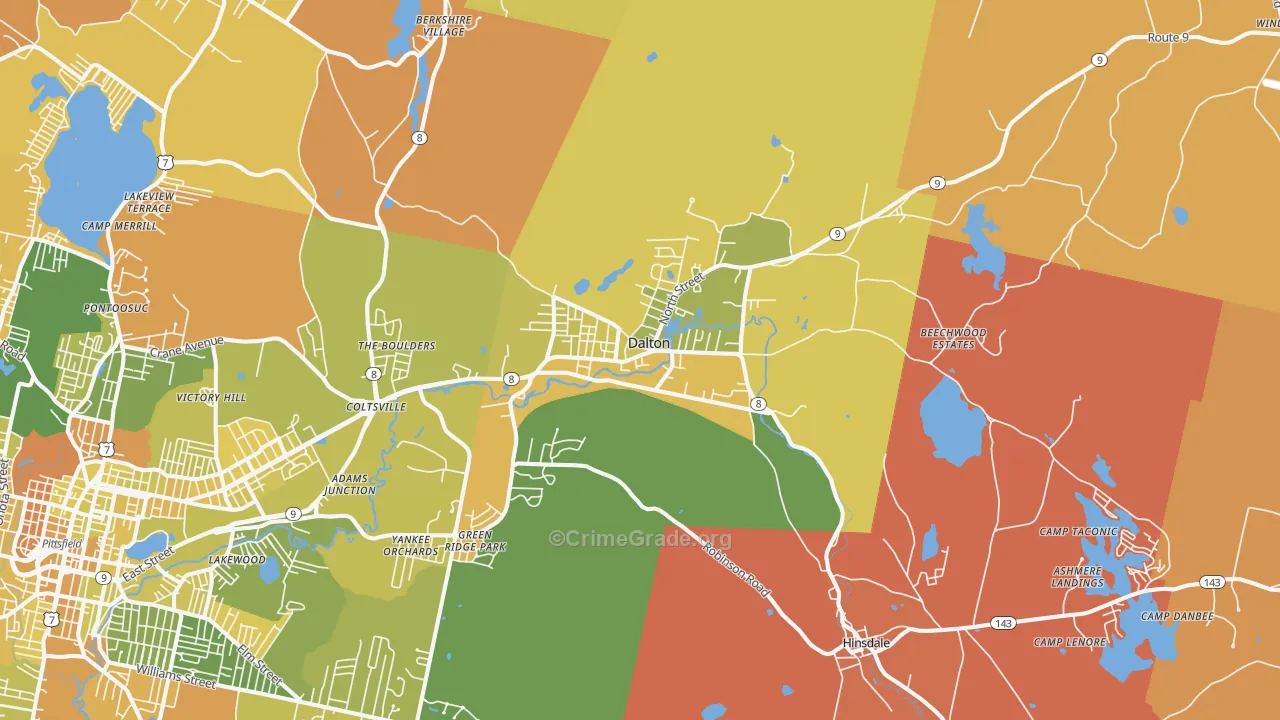 Dalton, MA Map of Murder Rates